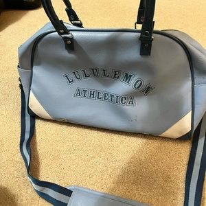 Vintage leather Lululemon duffle bag
